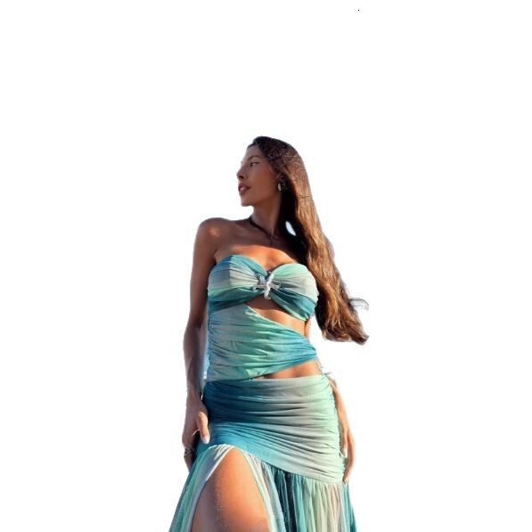 2025 summer hot selling new strapless printed slim fit dress, fashion new designer dress