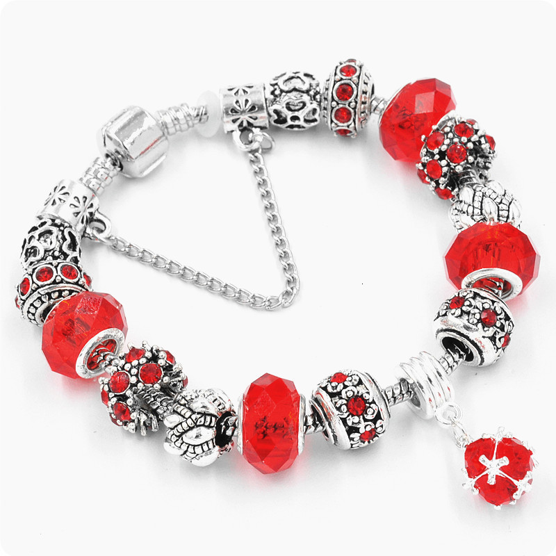 DIY Large Hole Beaded Crystal Bracelet for Women Best Friend Jewelry Snake Bone Chain Bracelet