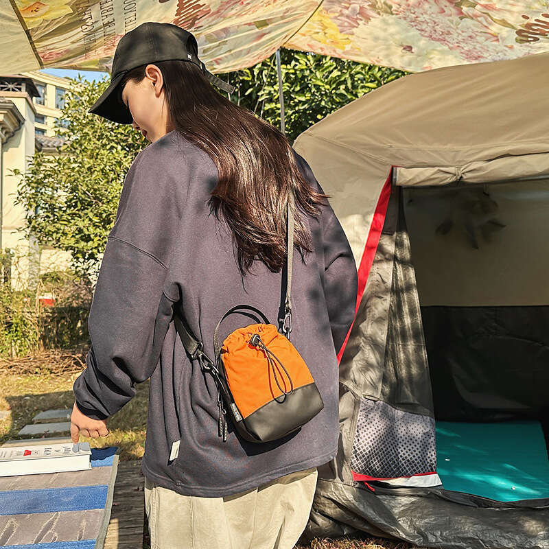 Lightweight Phone Unisex Versatile Crossbody Water Bottle Fashion Casual Travel Outdoor Drawstring Nylon Small Shoulder Bag