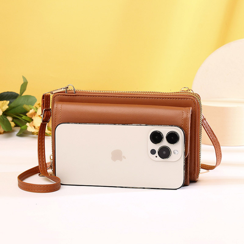 New Double Zipper Crossbody Simple Fashion Horizontal Single Shoulder Small Phone Bag