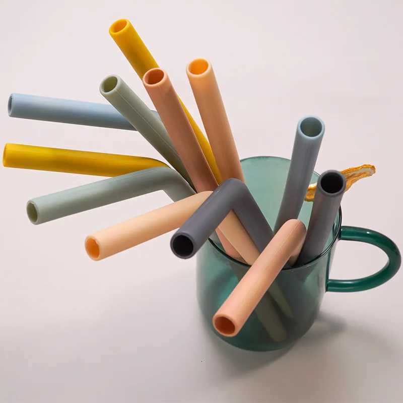 Customized Baby Accessories Reusable Silicone Straws Food Grade Flexible Bent Straight Drinking For Cup Straws Baby Stuff X250806