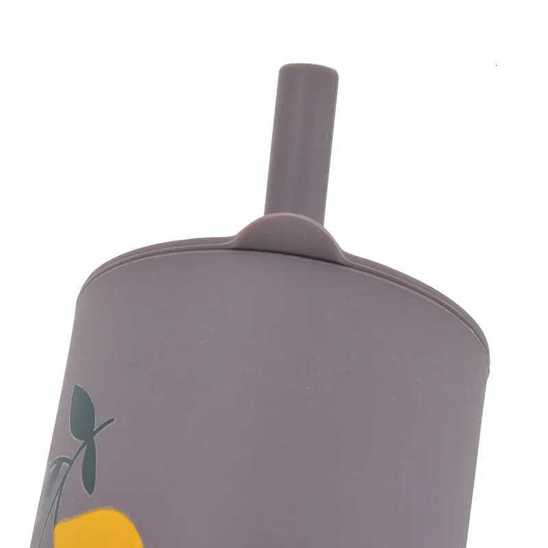 Colorful Baby Silicone Water Cup Feeding Rainbow Print Cup Food Grade Silicone Baby With Silicone Sippy Leakproof Cup BPA Free X250806