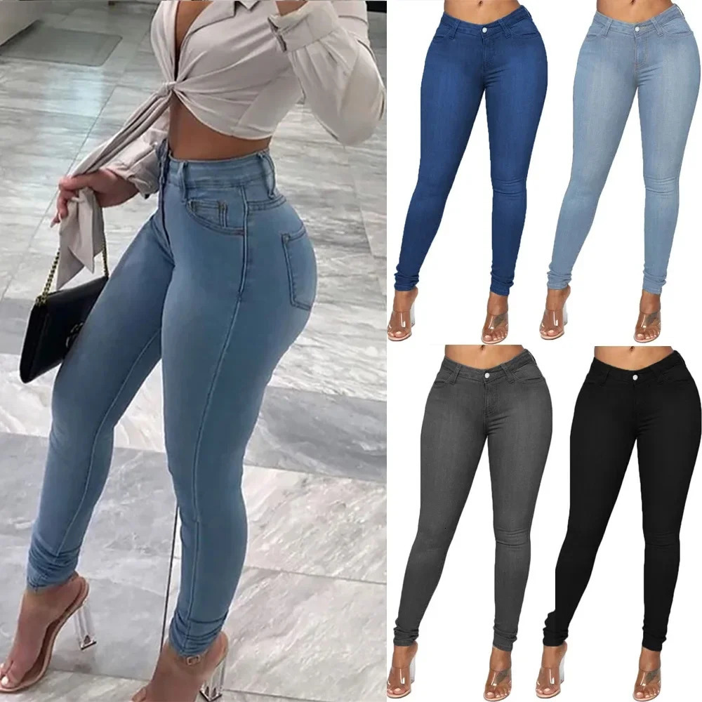 Sexy Womens Jeans Pencil Denim Trousers Butt Lifting Style 250806