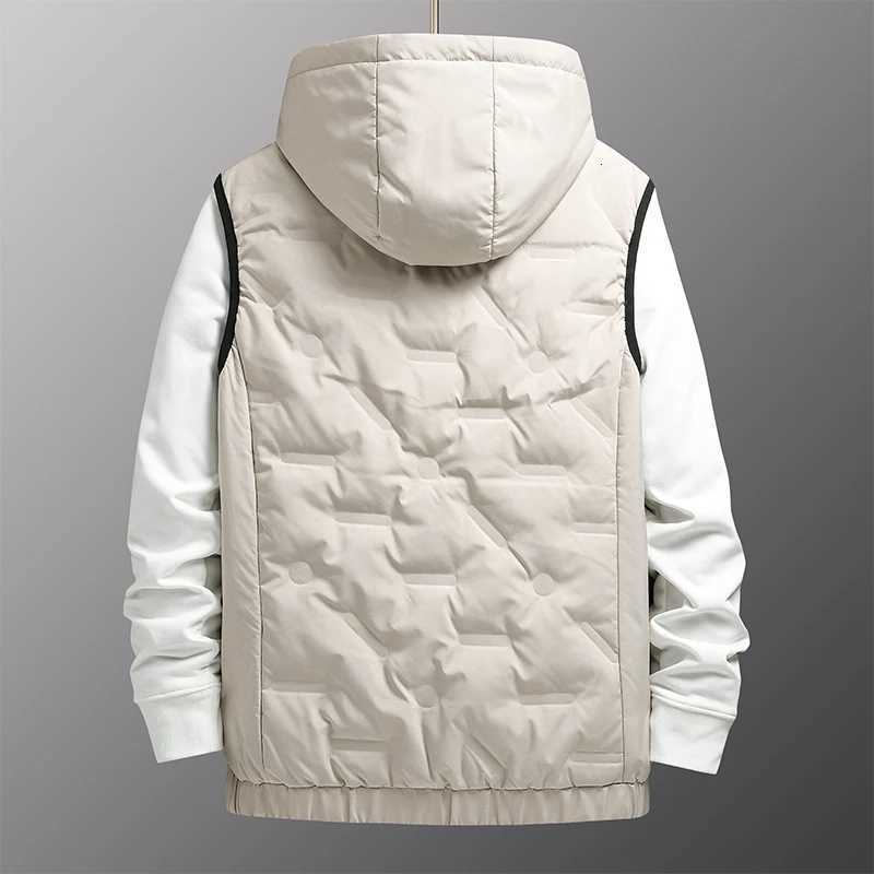Mens Warm Down Vest Hooded Warm Wind-proof Fashion Simple Design Loose Version of The Comfortable Fabric Skin-friendly Coat W250806