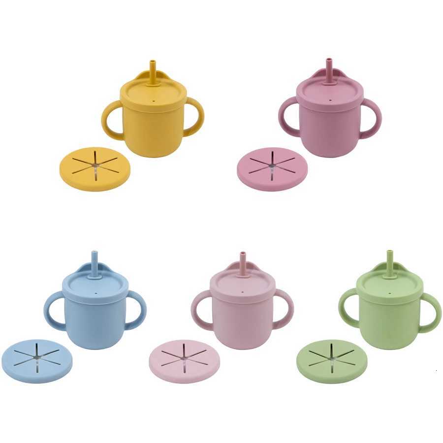 1PC Baby Learning Drinking Cup with Double Handle Portable Leakproof Infant Water Cups Bottle Baby Food Box Snack Cup X2508061