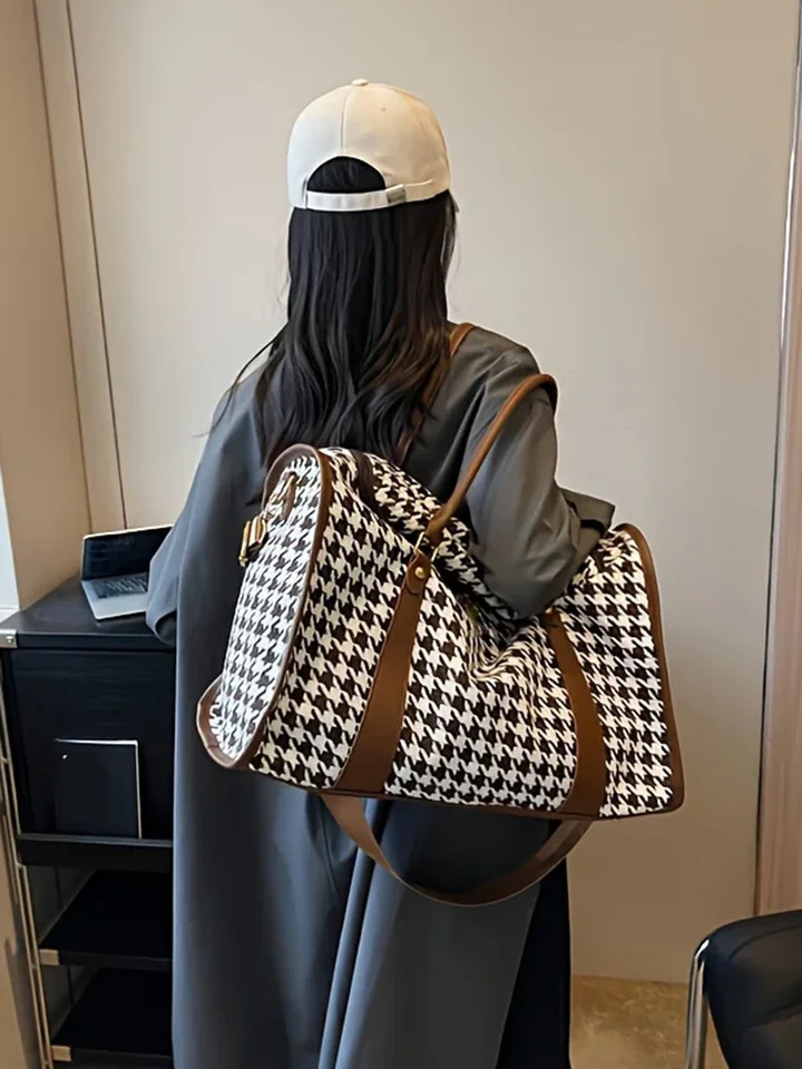Portable Vintage Travel Duffle Bag Large Capacity Womens Sports Fitness Storage Bag Gym Handbag Weekender Overnight Bag 250806