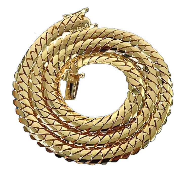 Mens 14k Gold Solid Mini Cuban 10mm Link Chain Luxury Custom Hip Hop Style Moissanite Necklaces for Men