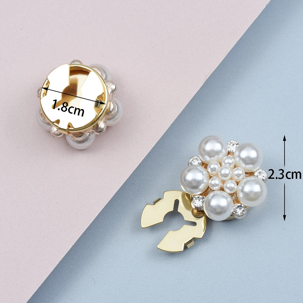 2pcs Faux Pearl Rhinestone Shirt Button Cover Cufflinks Button Pins for Ladies Clothing Sleeve Buttons Accessories 250806