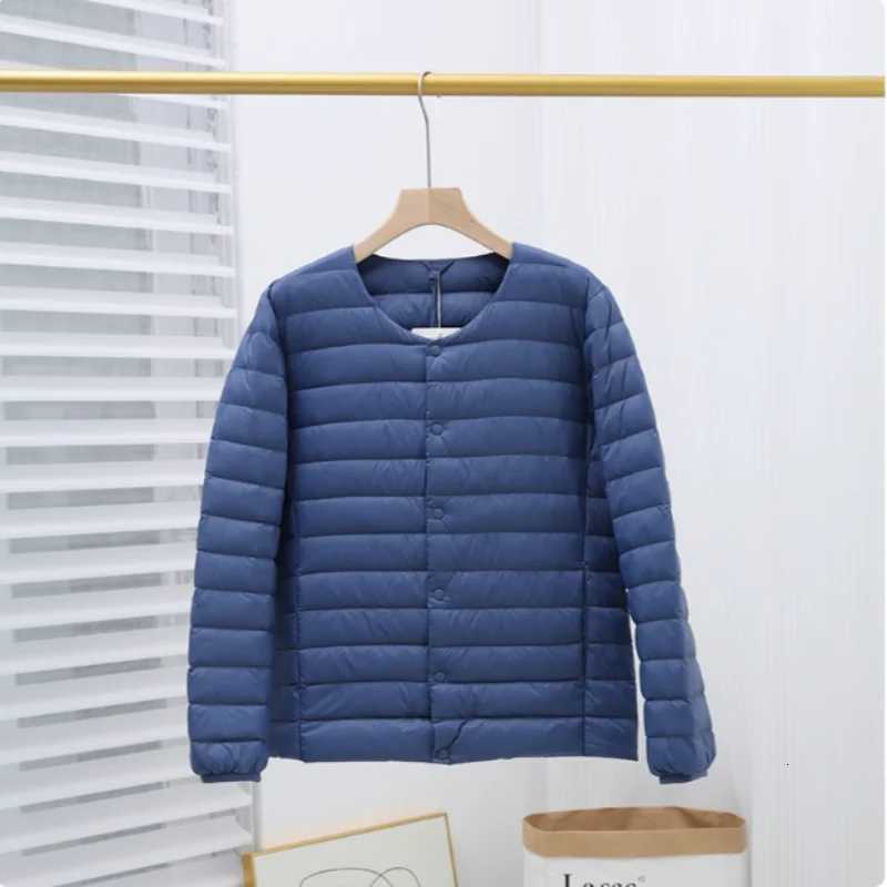 Autumn and Winter Mens New 2025 White Duck Down Jacket Korean Casual Round Neck Variable V-Neck Two-Wearing Warm Jacket for Men W250806