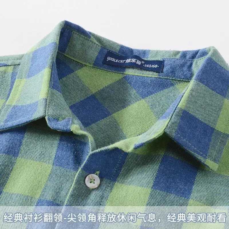 Boys Shirts Spring Autumn Boys Long Sleeve Shirts Cotton Summer Thin Check Coat Childrens Tops Teenage Boys Shirts Size 4 6 8 10Y X250806
