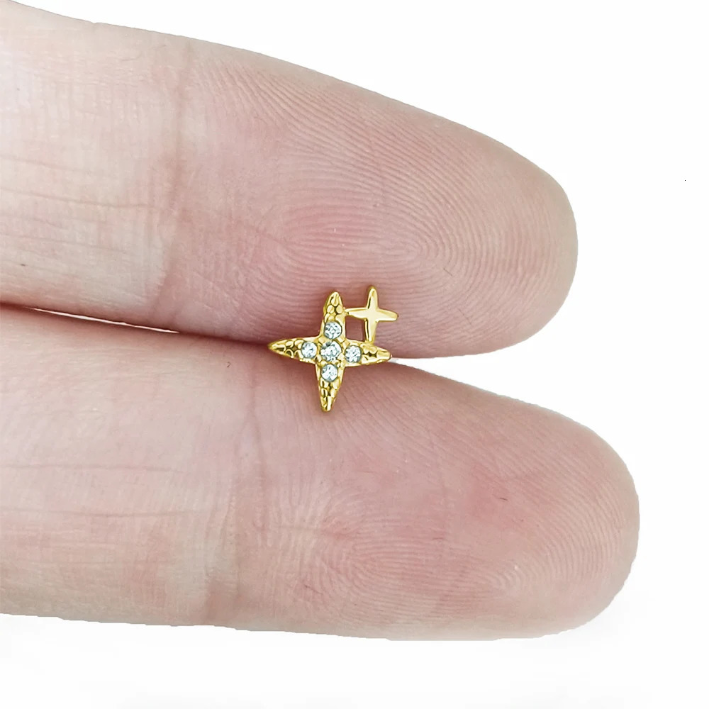 ASTM 36 G23 Leaf Branch Push In Threadless Labret Piercing 16/18/20G Earring Stud Cartilage Wholesale Body Jewelry 250805