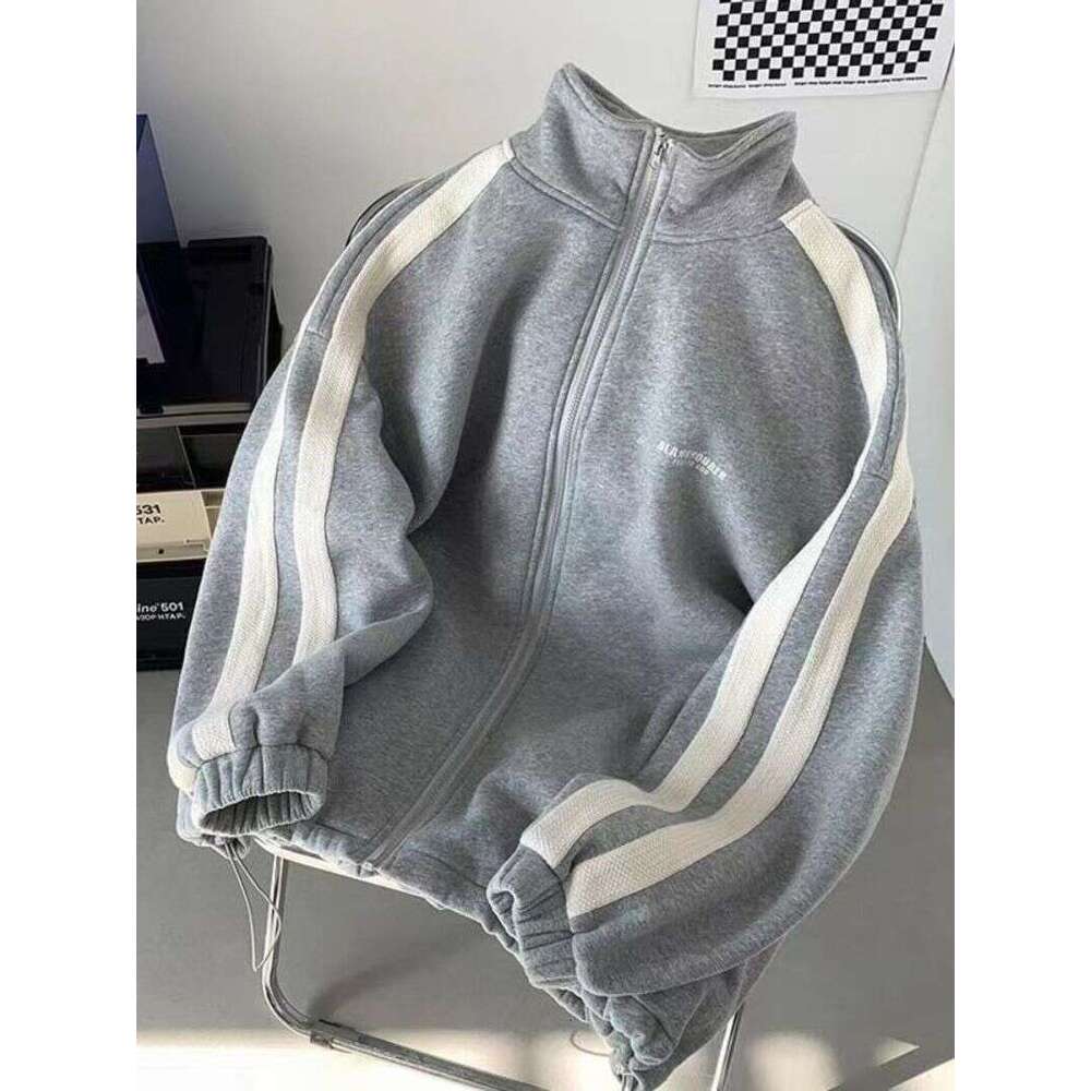 Juspinice Spring Autumn Two-Piece Hooded Jacket Zipper Sweatshirt Pants Y2k Street Casual Sports Suit Men Clothing