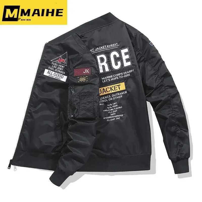 Autumn/Winter Letter-embroidered Windproof Baseball Jacket Mens Plus Cotton Street Hip Hop Cargo Jacket Academy Jacket 4XL W250806