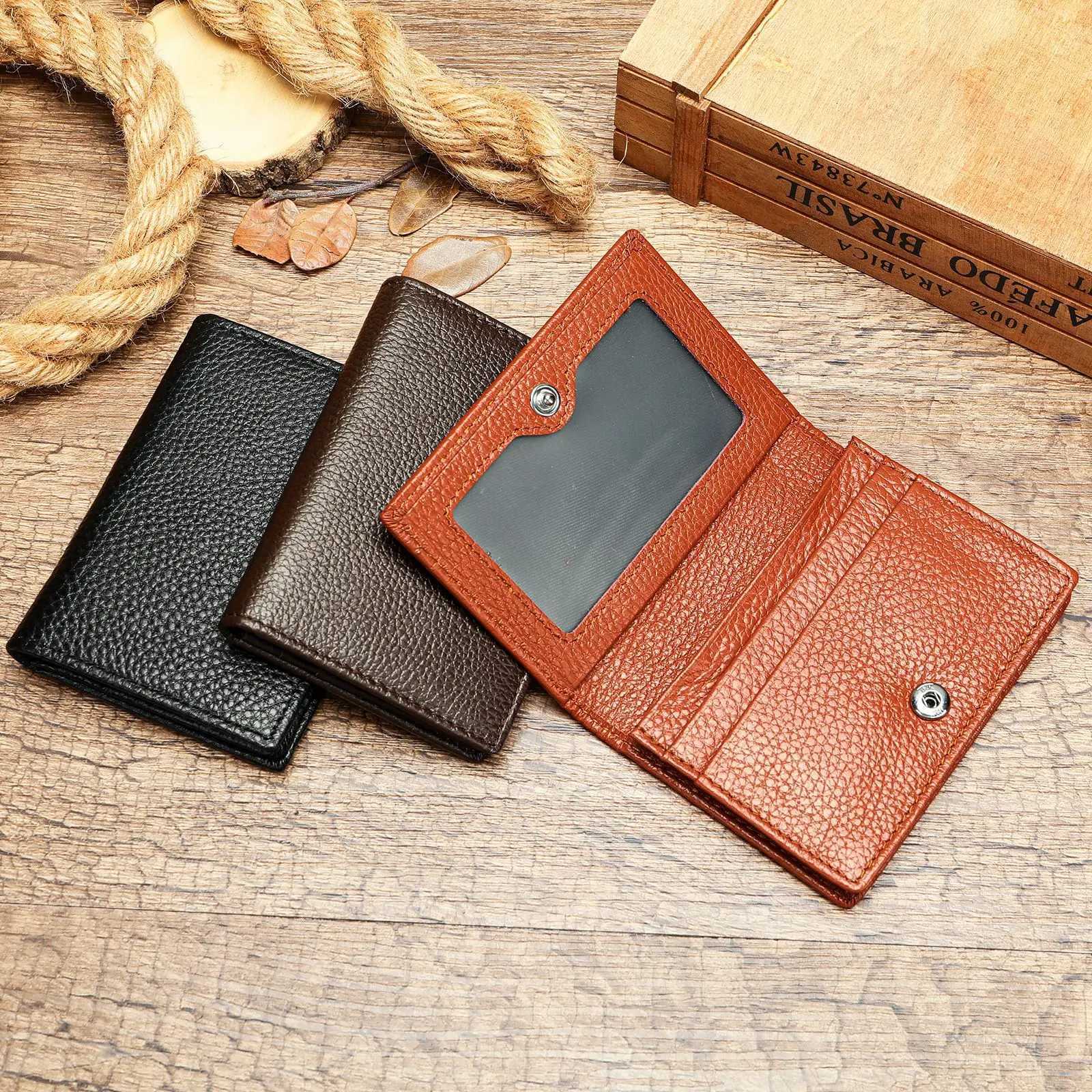 2025 High Quality Designer Men Leather ID Holders Mini Wallets Women XJ250806
