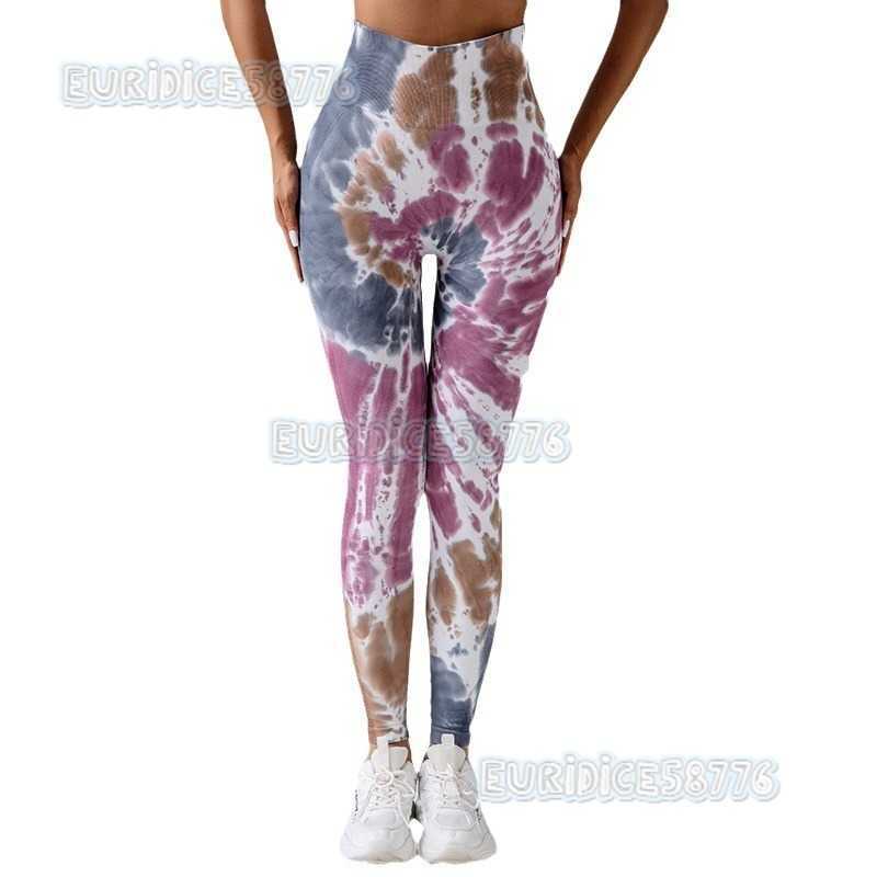 Peach Butt Yoga Pants for Women Tie-dye Yoga Wear Printed High Waist Hip-lifting Sports Leggings Outdoor H250806