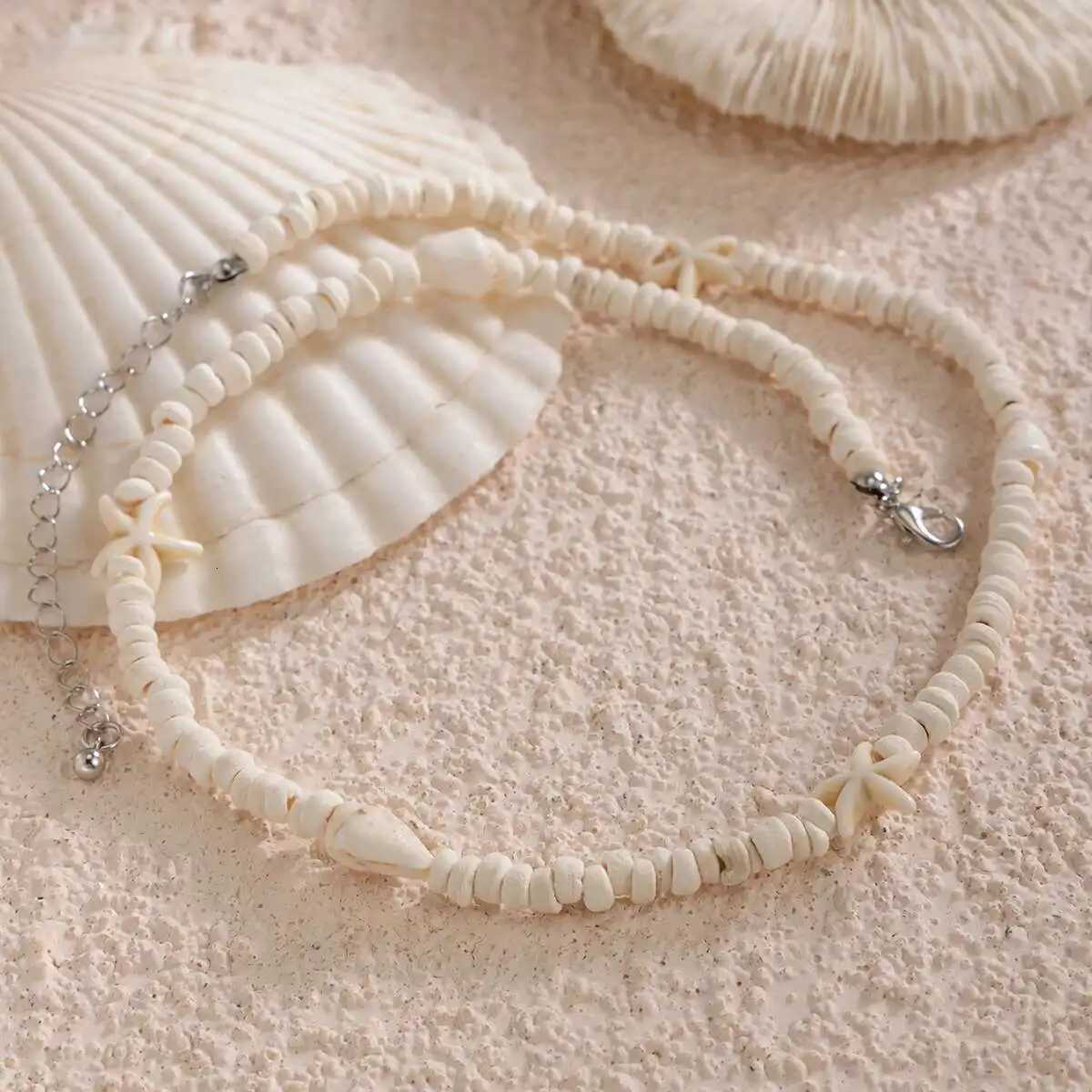 100% Bohemia Starfish Conch Choker Necklace for Men Trendy Coconut Husk Wood Beads Collar Necklace Fashion Jewelry on the Neck Y250805