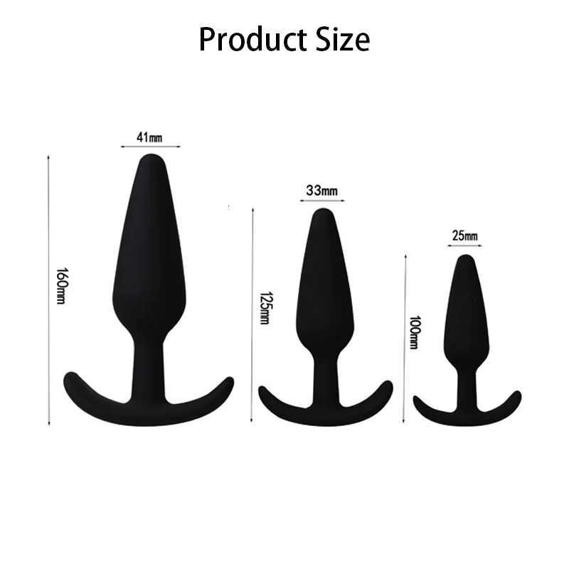 Prostate Massager 3 Different Size Silicone Plugs Anal Butt Plug Anal Dilation Trainer Adult Games Sex Toys For Men Women XJ250806