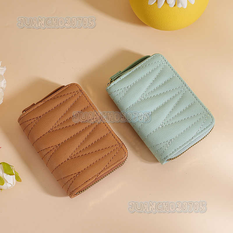 Embroidery Candy Color Small Style Womens Accordion Card Holder Student Coin Purse Credit Card Organizer H250806