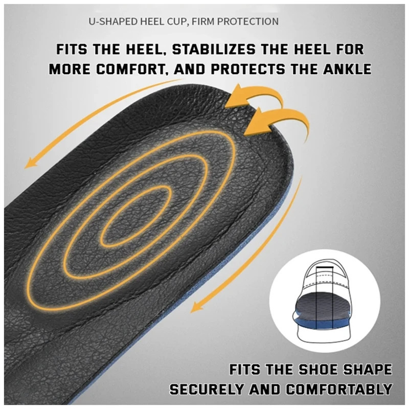 1Pair Leather Shoe Insoles for Feet Arch Support Orthopedic Insole Plantar Fasciitis Shoe Pads Shock-absorbing Cowhide Shoe Sole 250805