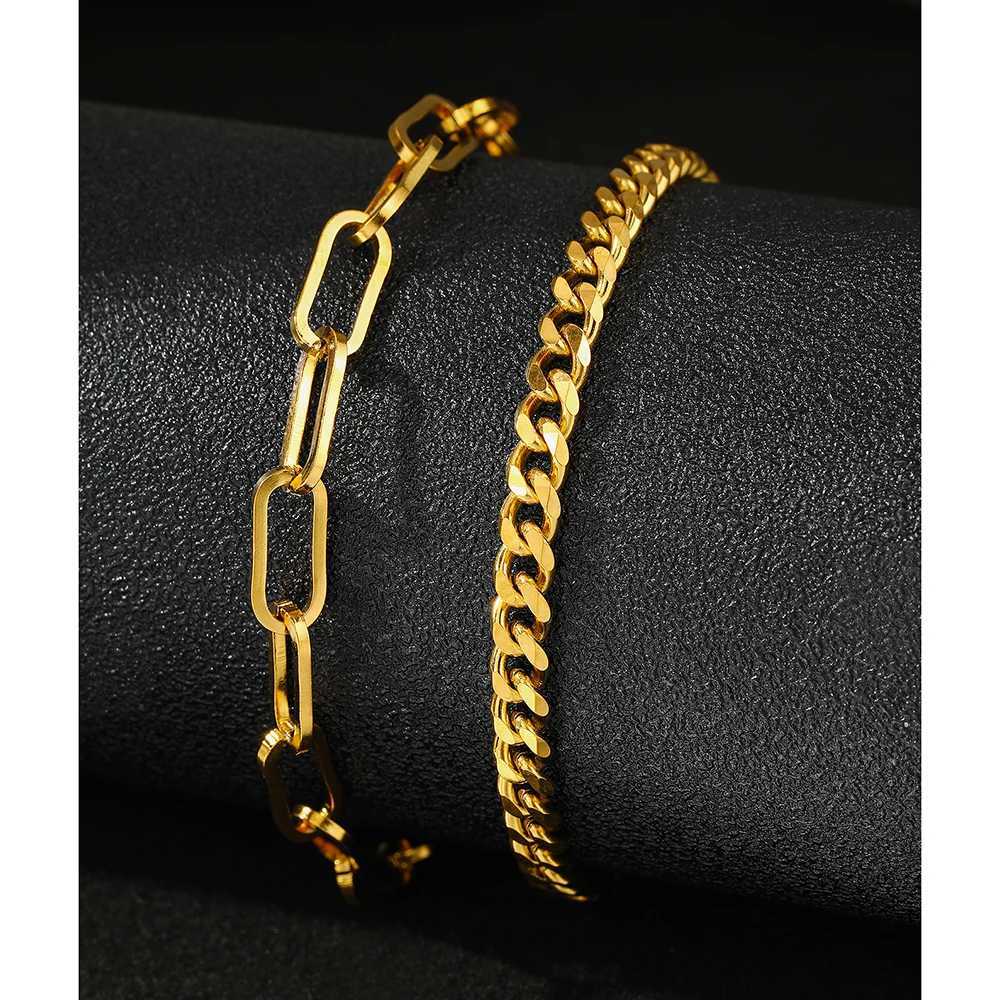 DOTIFI Stainless Steel Fashion Summer Simple Anklet Double Layer Stacked Wear Commuting Personality Daily Female Jewelry Gifts Y250805