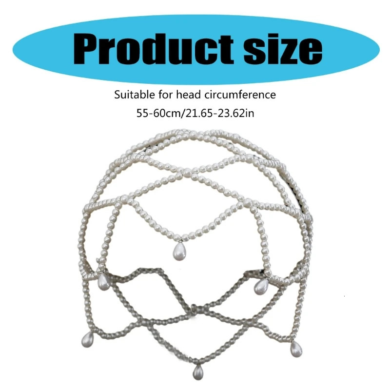 2025 fashion chic women white handmade pearl weave hat 250806