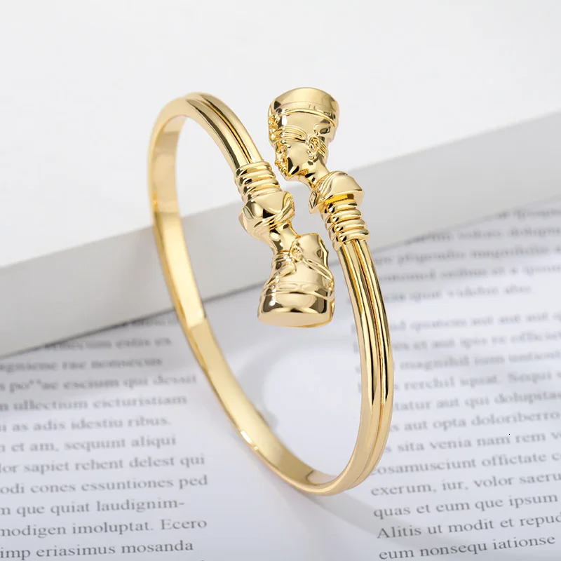 African Jewelry Egyptian Queen Nefertiti Bracelets For WomenCuff Bracelet Stainless Steel Vintage Adjustable Bangle Gifts 250805