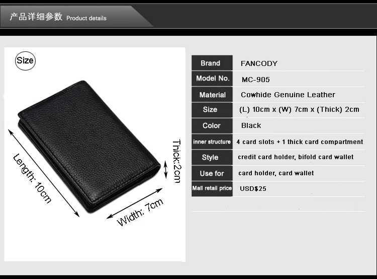 Luxury Fashion Genuine Leather Card Wallets Men Holders Women Card ID Holder Male Organizer Business Card Holder XJ250806