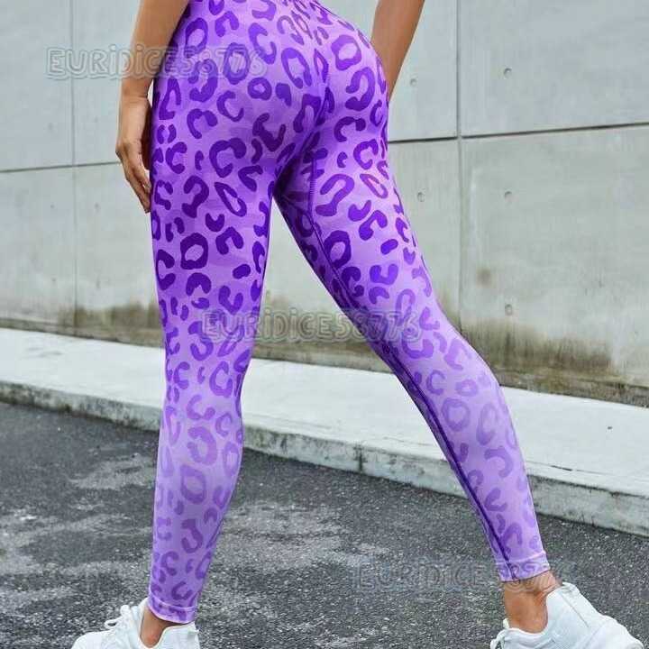 2023 New Seamless High Waist Cheetah Print Tight Peach Hip Yoga Quick-dry Training Fitness Leggings H250806