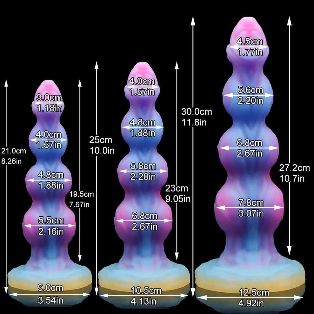 huge Anal Dildos Realistic Dog Penis Luminous Animal Penis 3 Balls Anal Plug Silicone Butt Plug for Womens Vaginal MasturbationXJ250806