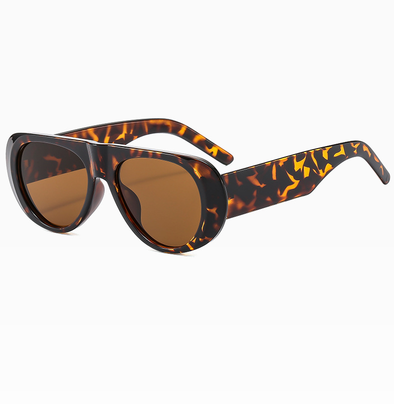 2025 New European and American style Wide leg Big frame Sunglasses Jelly colored Individualistic Simply Retro