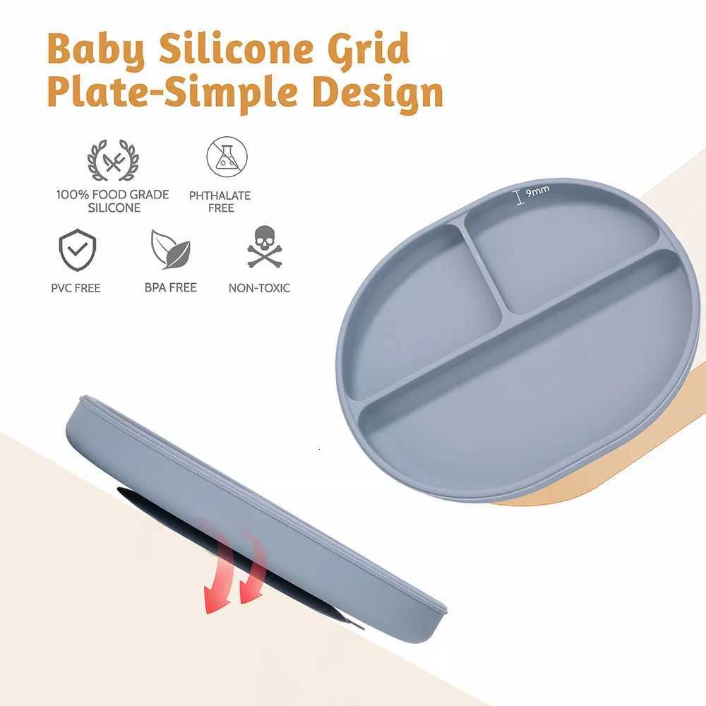 1PCS Baby Sucker Silicone Dining Plate BPA Free Children Dishes Suction Toddle Training Tableware Kids Feeding Bowls Baby Supplies X2508061