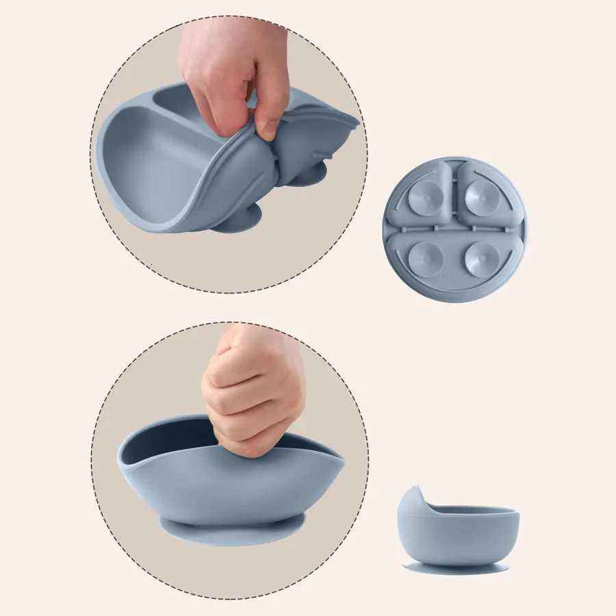 8PCS/Set BPA Free Silicone Baby Feeding Set Sucker Bowl Dishes Plate Straw Cup Spoon Forks Baby Bib For Childrens Tableware X250806