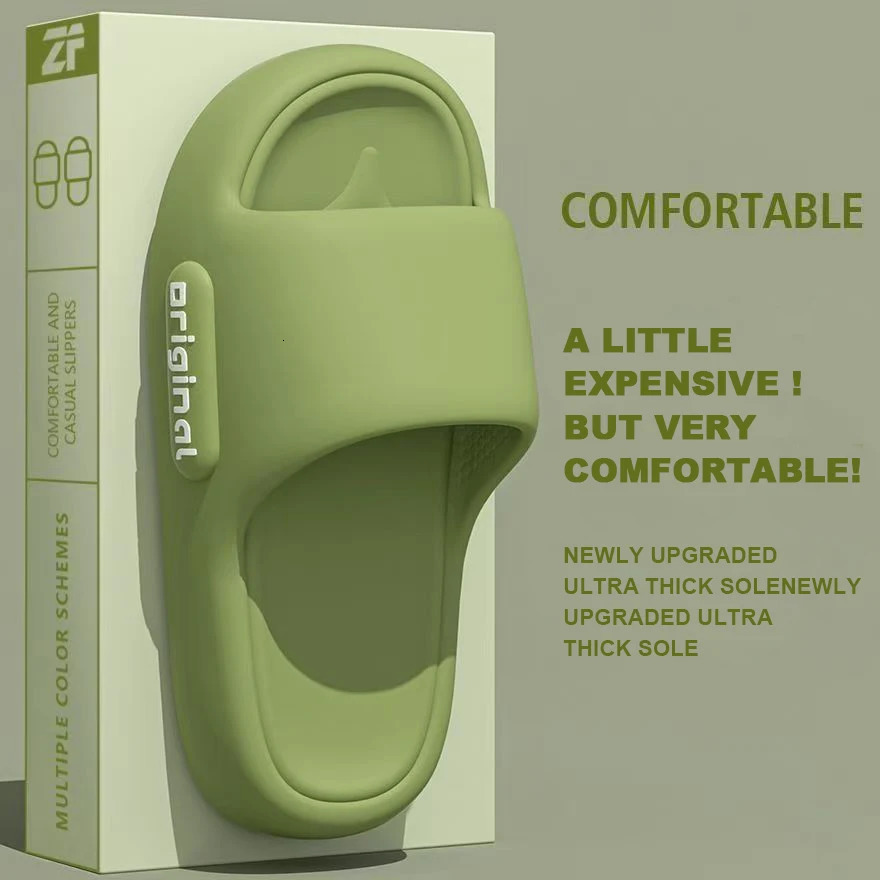 Summer Platform Cloud Slippers Women Comfy Solid Color Soft Sole EVA Pillow Slides Woman Couple Non Slip Beach Flip Flops 250731