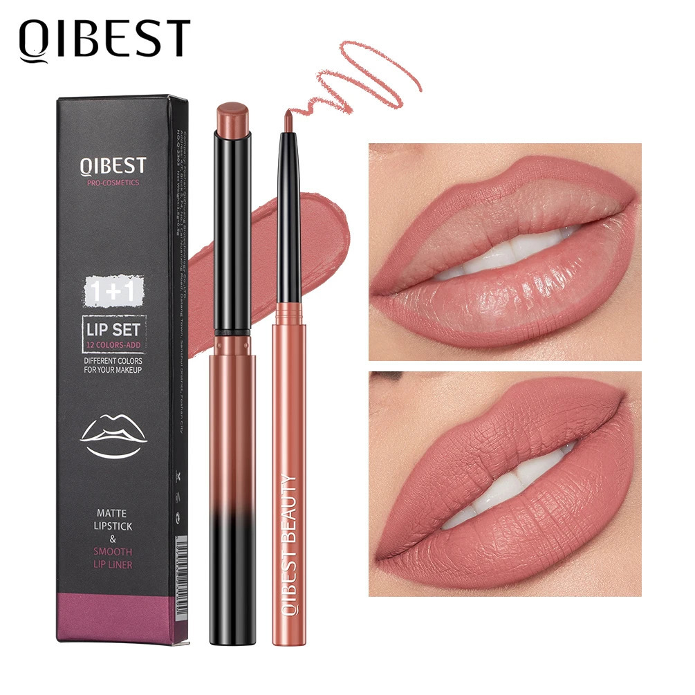 QI Matte Nude Lipstick Pen Long Lasting Lipliner Lip Pencil Waterproof Lip Liner Contour Sexy Red Lip Makeup Set For Women 250805