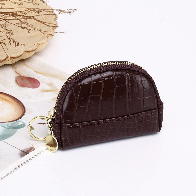 New Stone Pattern Mini Purse Short Zipper Coin Wallet Japanese and Korean Card Holder