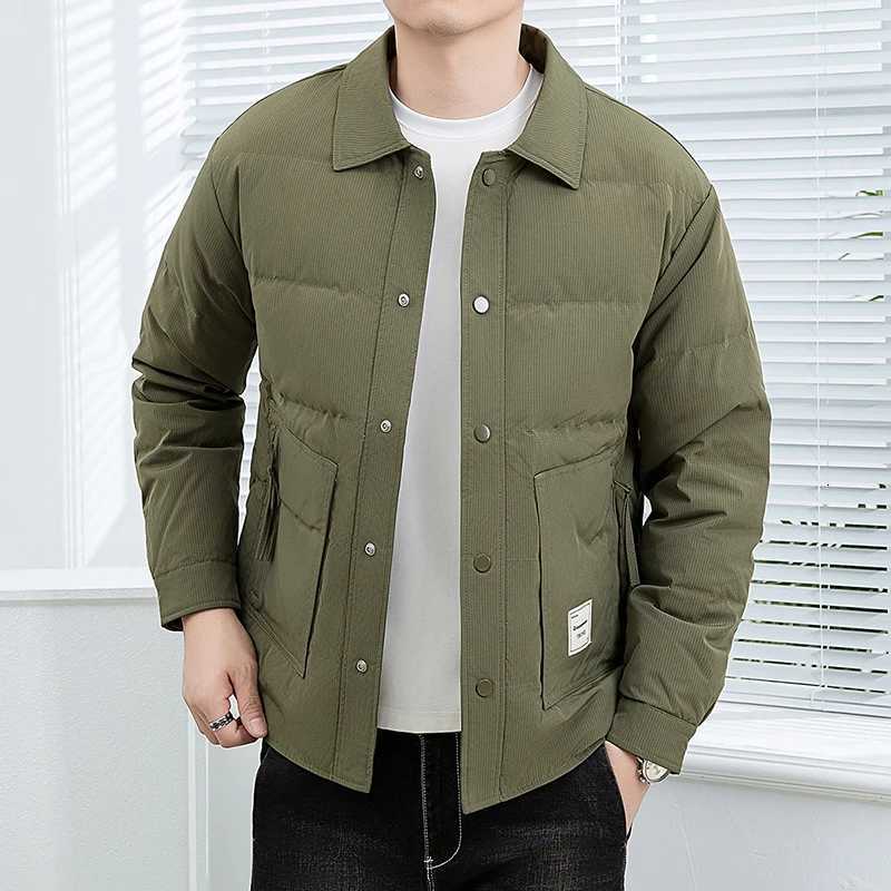 Solid Color Mens Casual Down Jackets 2025 Autumn Winter Outerwear Windproof Single Breasted Warm Puffer Coat Padded Tops Clothing W250806