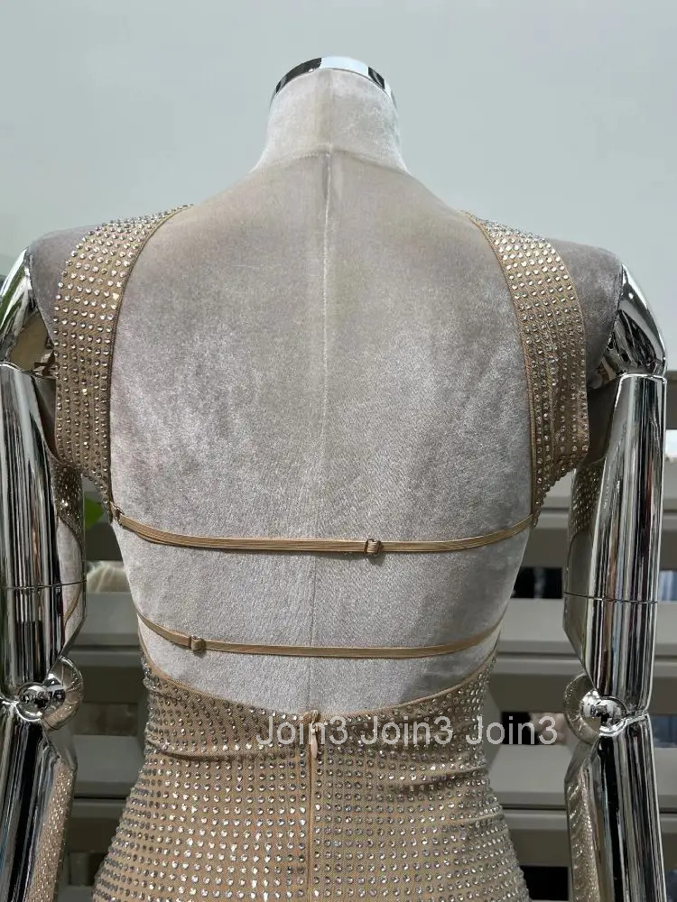 New Summer Sequined Backless Sexy Womens Mini Dress Elegant Shiny Robe Scarf Collar Sleeveless Tight Fitting Club Dresses