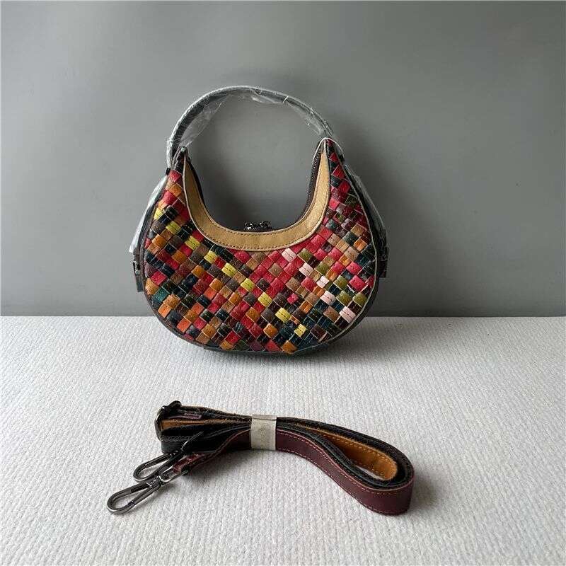 Designer Bag Tote Shoulder Bag New Top Layer Cowhide Ethnic Style Woven Fashion Underarm Single Crossbody Women S Genuine Leather