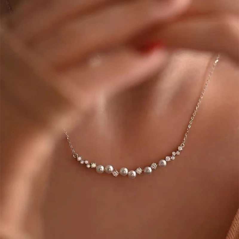 925 Sterling Silver Pearl Zircon Simple O-Chain Pendant Necklace For Women Wedding Jewelry Fine Accessories Wholesale Y250805
