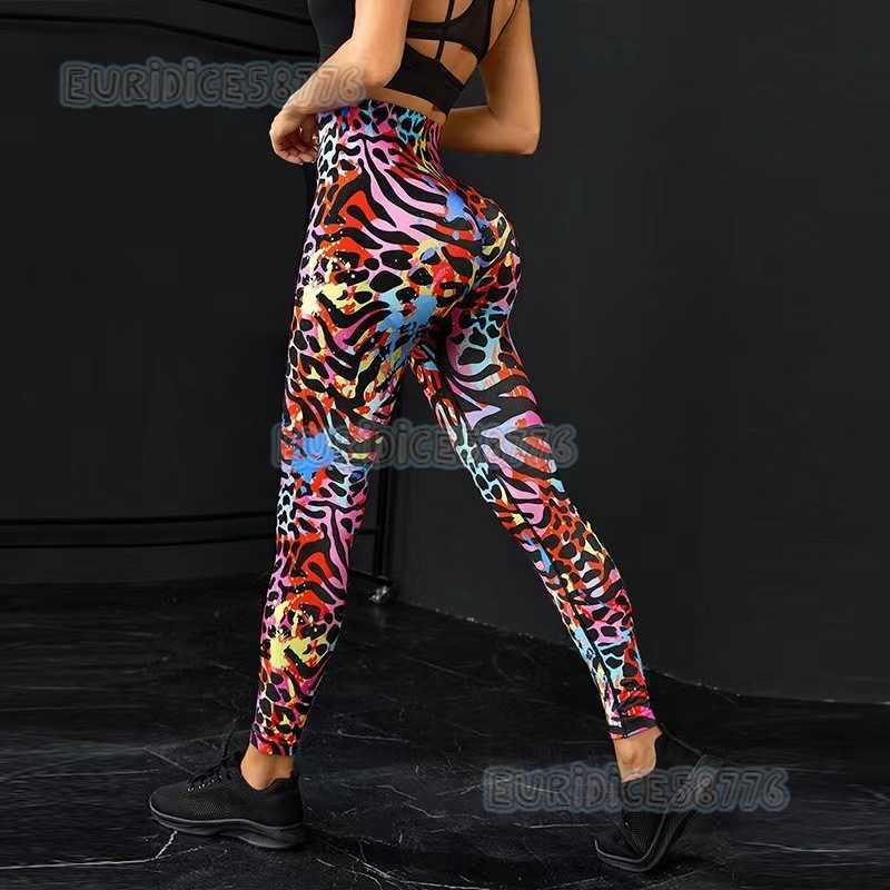 New Yoga Pants High Waist Nude Feel Printed Women Leggings Sports Outdoor Summer Fitness Pants H250806
