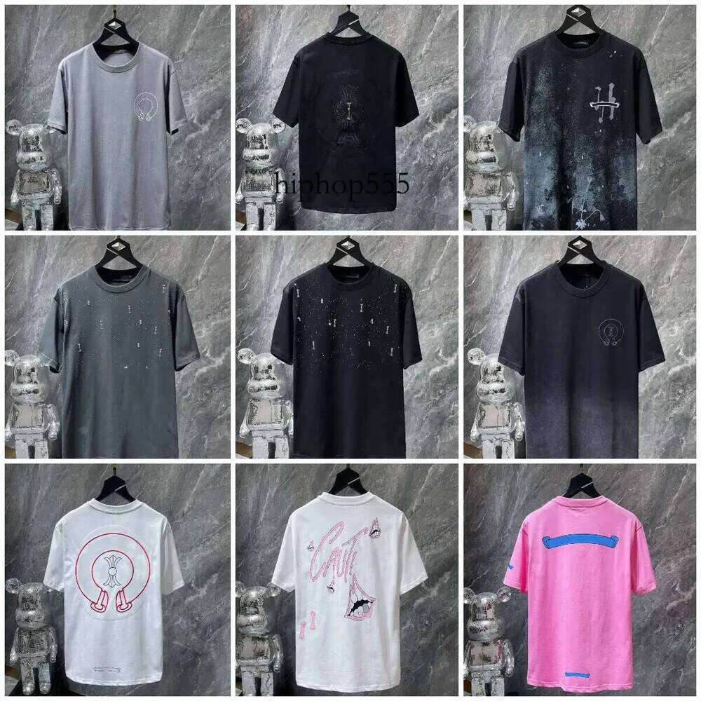 Designer Shirts Heats Mens T Shirt Fashion Tshirt Brand Womens Summer High Quality Tees Chrome Short Sleeve Breathable Casual Ch Tops Us Size S-Xxl 883 t shirts