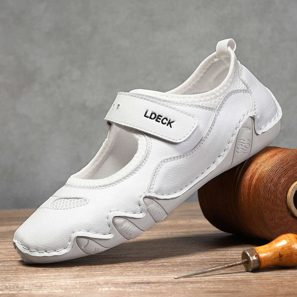 Hot Selling Plus Size Genuine Leather Women's Outdoor Casual Summer Sports Velcro Single Shoes