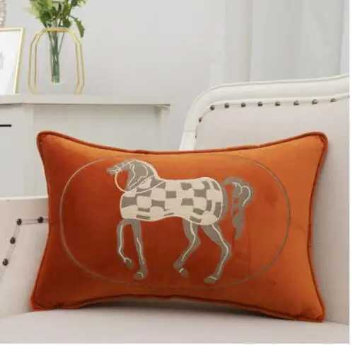 light orange veet horse cushion zebra skin pattern case lumbar cover