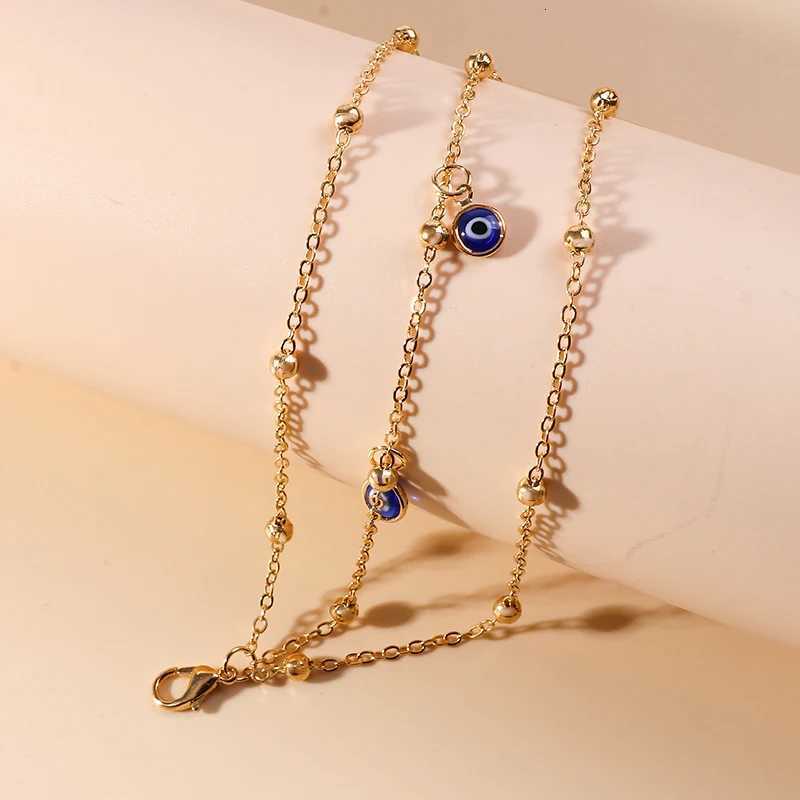 Aihua Bohemian Anklets s For Women Multiple Layers Turkish Eyes Ankle Barefoot Sandals Pulseras Foot Jewelry Y250805