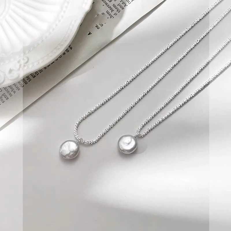 Titanium Steel Baroque Pearl Simple Elegant Thin Chain Pendant Necklace for Women Girl New Trendy Jewelry Wholesale Dropship Y250805