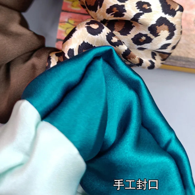100% pure silk hair band Double color Scrunchies Women Fashion Elegant hair rope lady head flower 250730