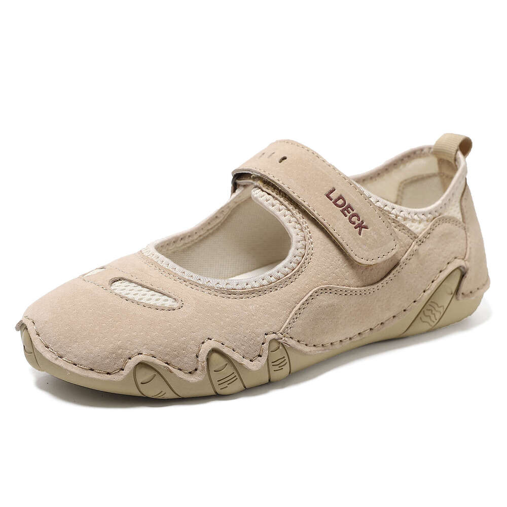 Hot Selling Plus Size Genuine Leather Women's Outdoor Casual Summer Sports Velcro Single Shoes