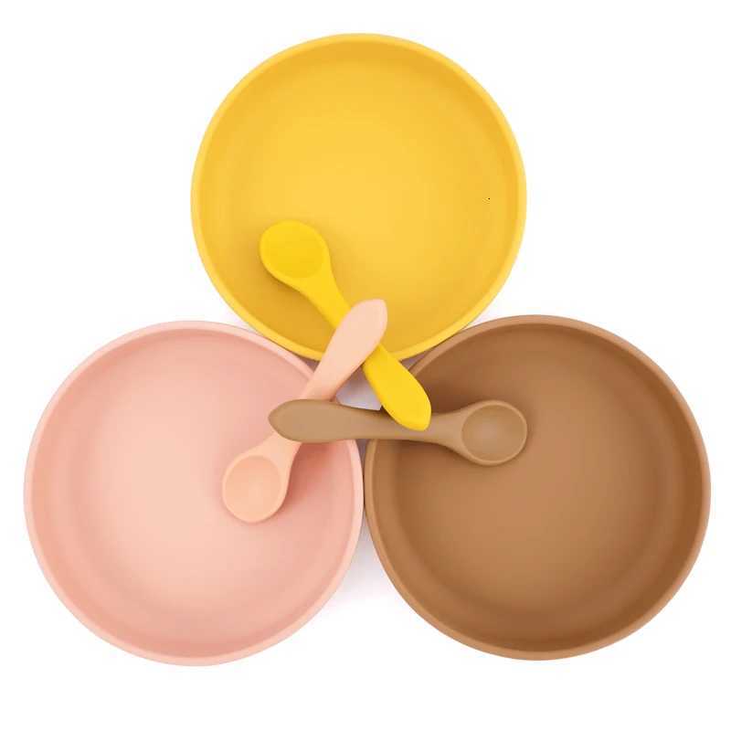 1PCS Baby Silicone Dining Plate Kids Feeding Plate Sucker Bowl Children Dishes Toddler Feeding Tableware Baby Supplies X250806