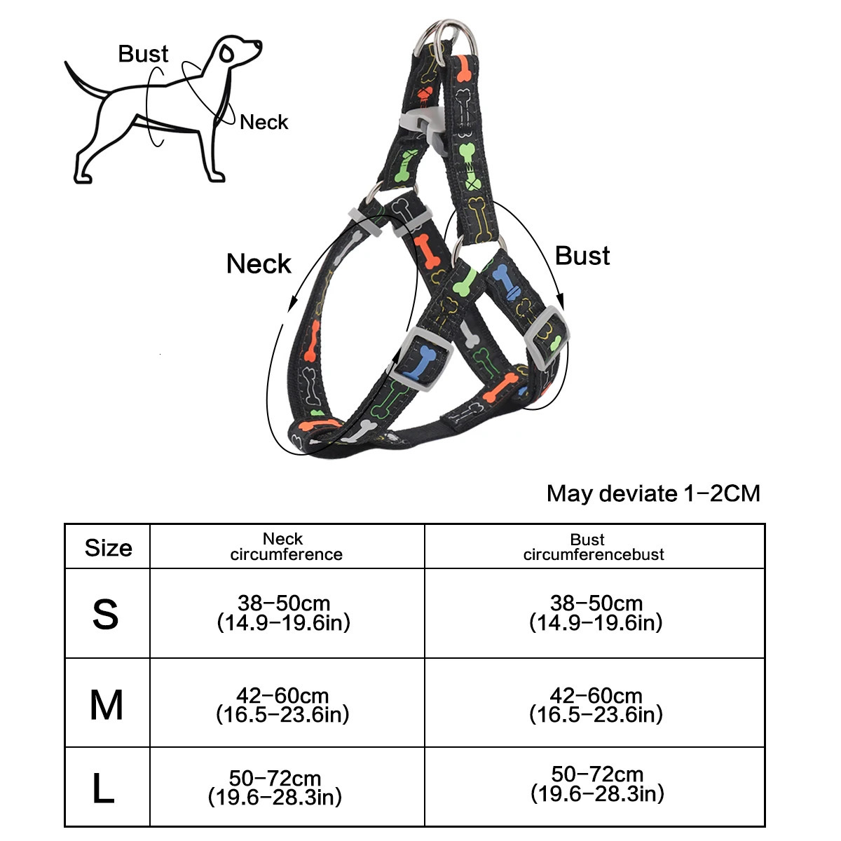 1PC Colorful Bone Tripod Pet Dog Harness For Indoor And Outdoor Use 250805