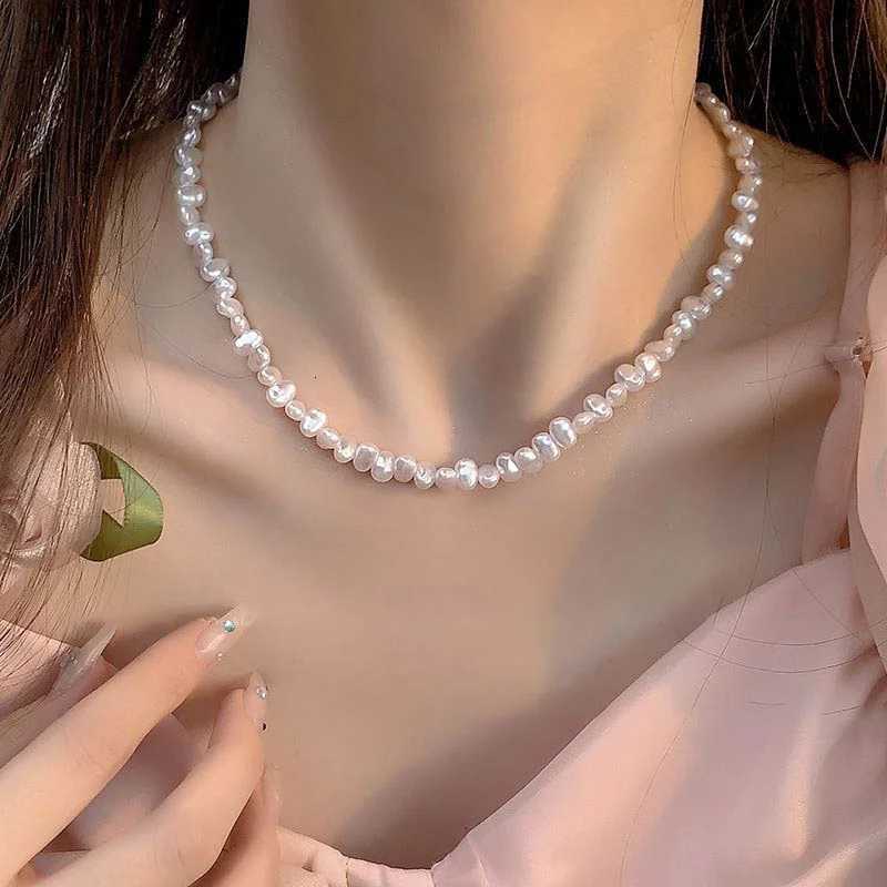 Simple Imitation Pearl Necklace Adjustable Elegant Irregular Beads New Trend Date Wedding Party Jewelry for Women and Girls Gift Y250805
